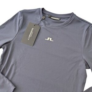 J.Lindeberg Ada Long Sleeve Golf Shirt Women's S Navy Performance Top NWT